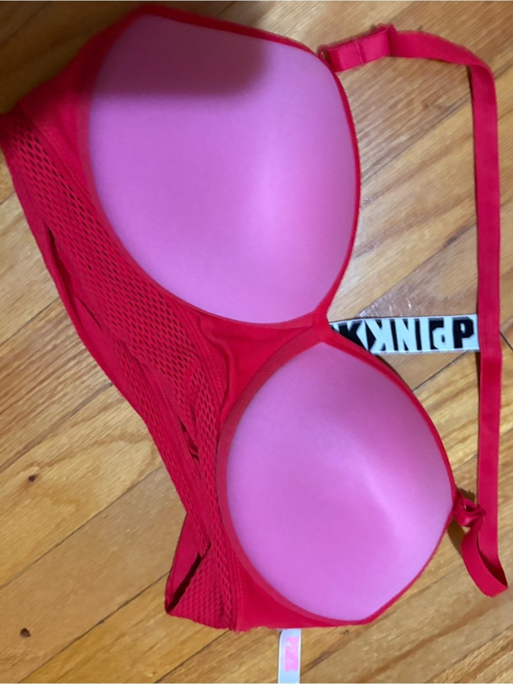 PINK Victoria's Secret Pink and Red Push-Up Bra